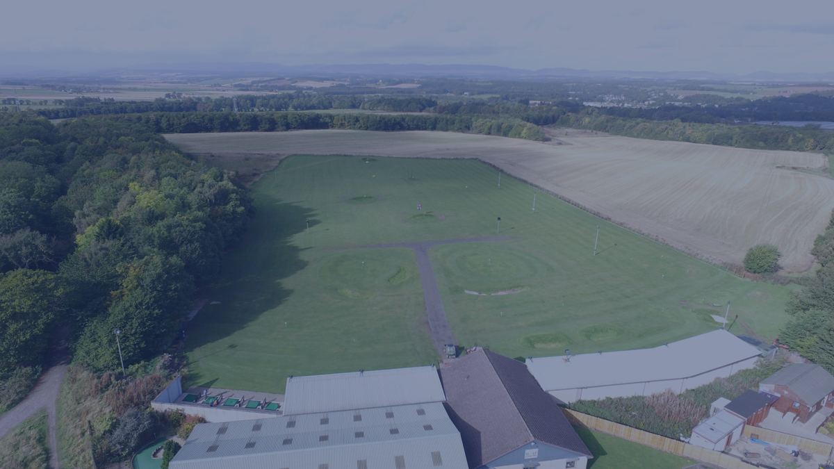 Aerial view of Noah's Ark Golf Centre driving range, Perth